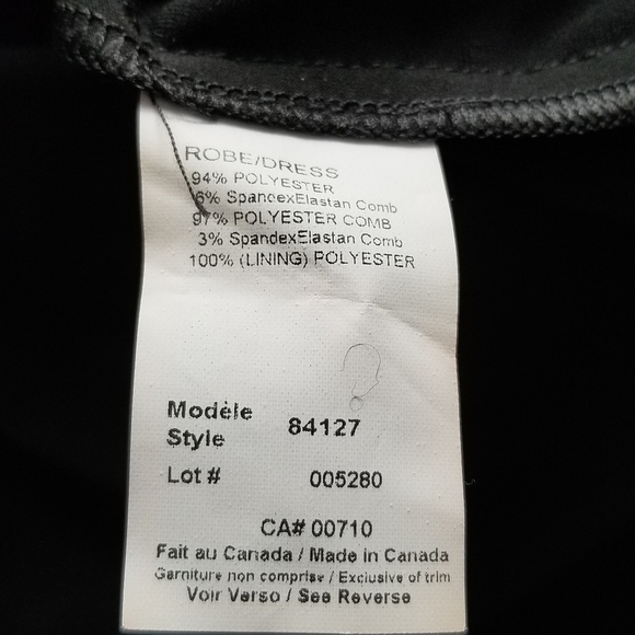 🇨🇦 Joseph Ribkoff Midi Dress With Big Cowl Neck And Puffed Balloon Sleeves - Picture 7 of 8